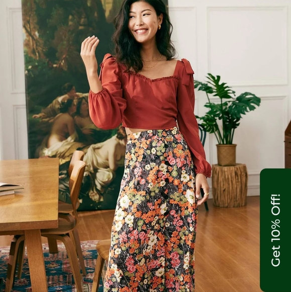 NWT Rihoas Floral Midi Skirt - Picture 7 of 10